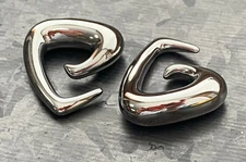 PAIR Surgical Steel Triangle Tapers Ear Plug Earring Gauge Lobe Expander