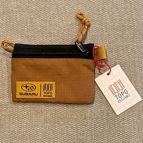 NWT TOPO Designs x Subaru 5"x 3.5" Canvas Nylon Wallet Pouch Travel Bag