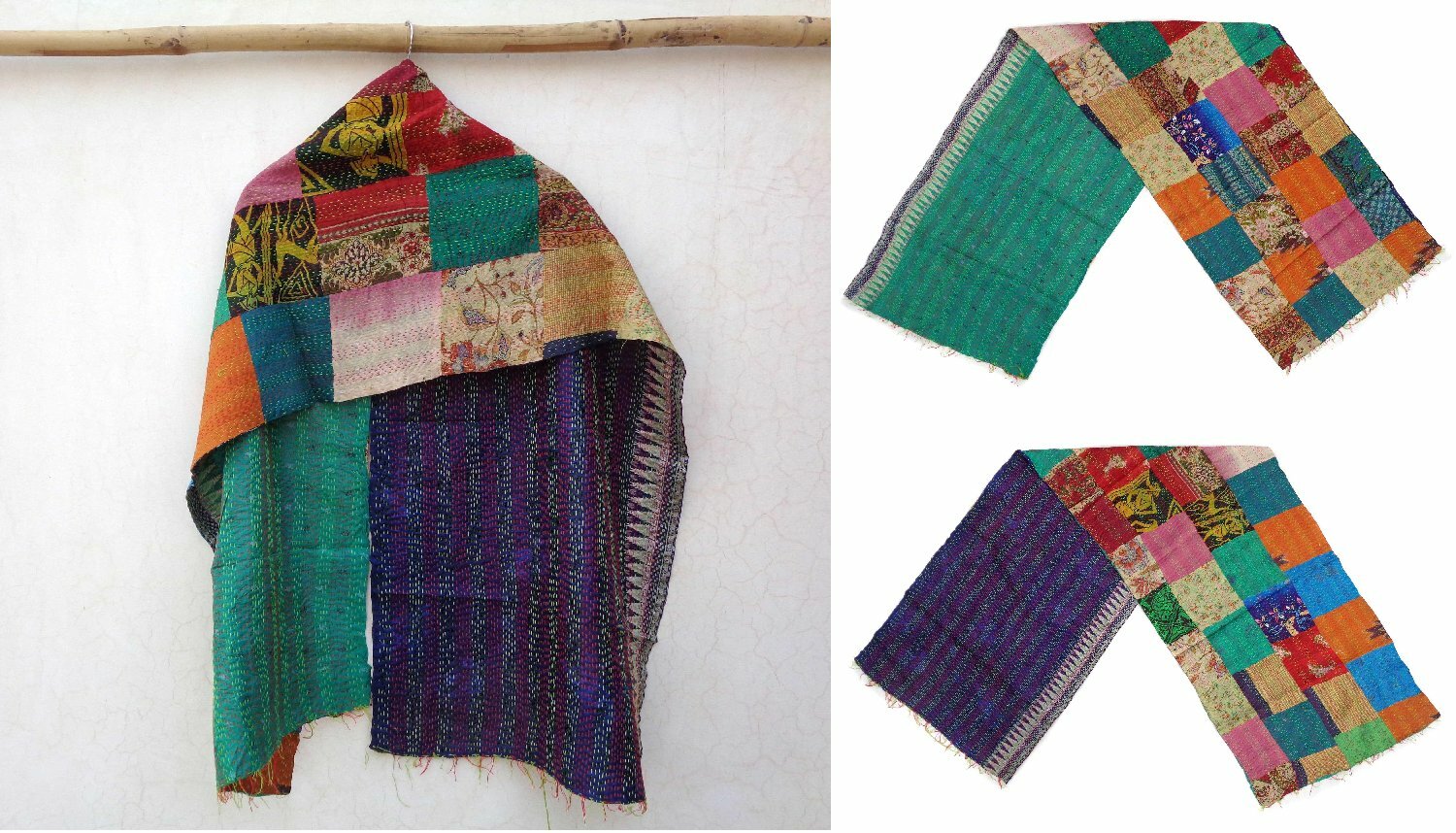 patchwork silk scarf