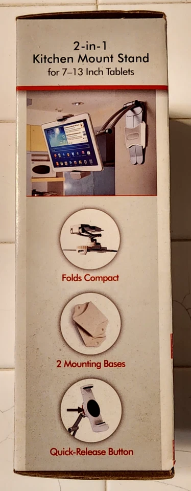 CTA Digital 2-In-1 Kitchen Mount Stand for Tablets 7"-13" (PAD-KMS) - Image 3 of 4