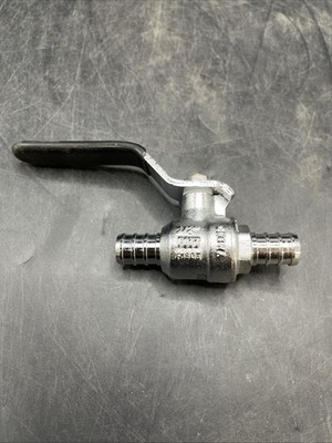 (1 Pc)  ZURN PEX BRASS BALL VALVE,TEE HANDLE, 1/2'' BARB X 1/2'' BARB, LEAD FREE