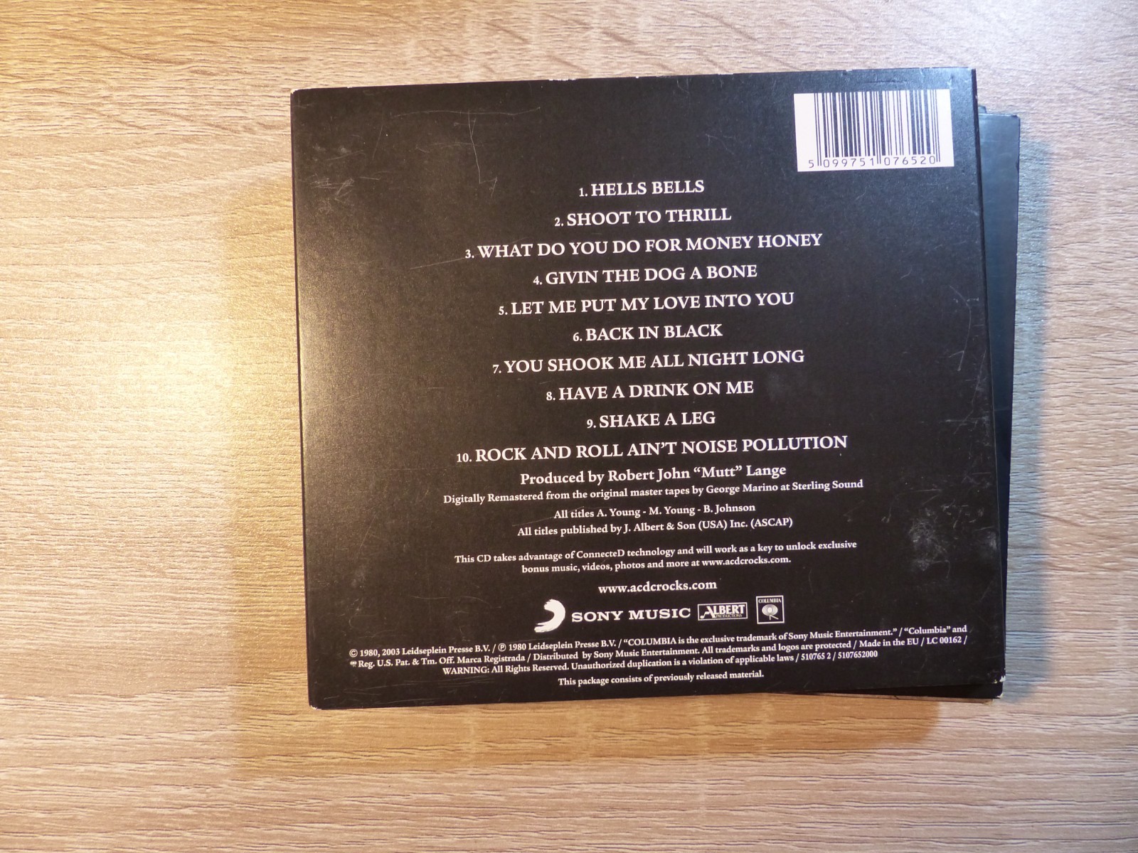 AC/DC : Back In Black-  CD (Remastered Digipak) - UNPLAYED