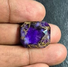 Purple Amethyst Copper Turquoise Octagon Faceted Loose Gemstone Use For Jewelry