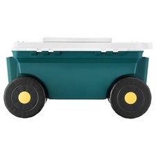 Rolling Garden Cart with Seat 276 lbs Plastic Garden Scooter Storage Bin & Seat