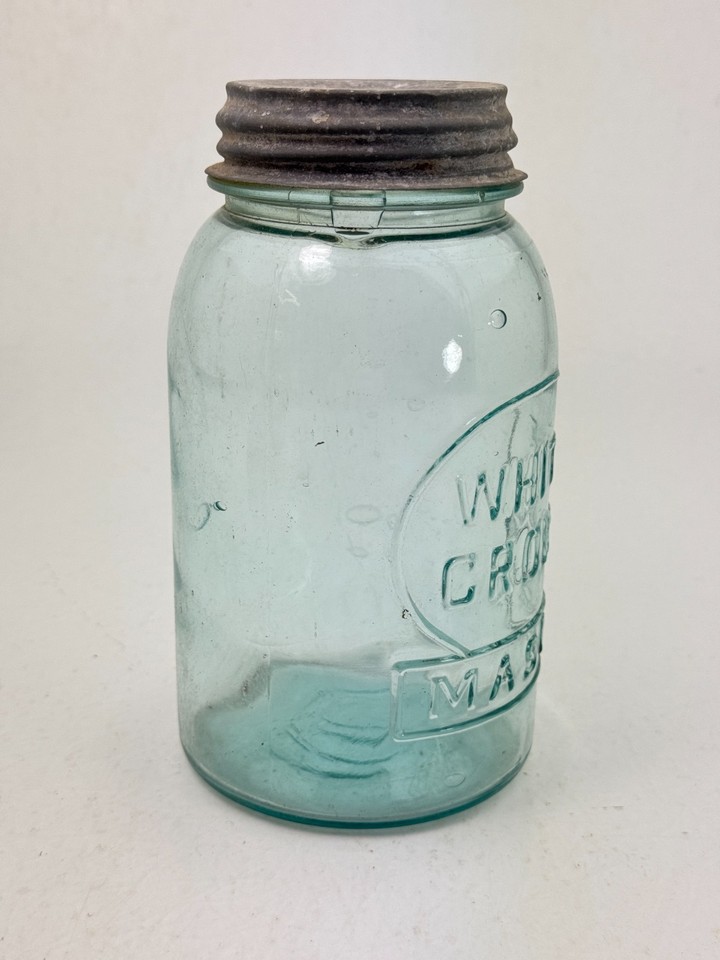 antique-white-crown-mason-jar-aqua-glass-circle-rectangle-embossing