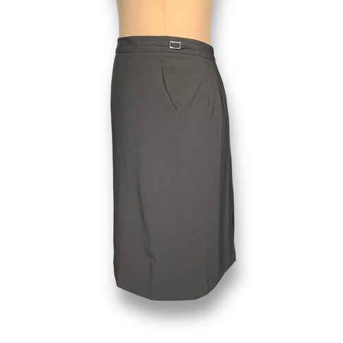 Giorgio Armani, Vintage 90s Giorgio Armani Classico Black Wool Skirt IT 50 Made in Italy Skirt