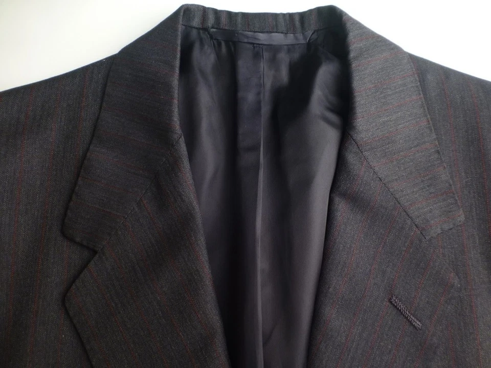 Oxxford Clothes Suit 42T W34 Excellent Condition Gray Red Stripes - image 2 of 4