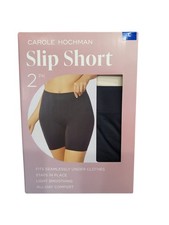 Women's Carole Hochman 2 Pack Slip Shorts Black  Nude Size L NIB
