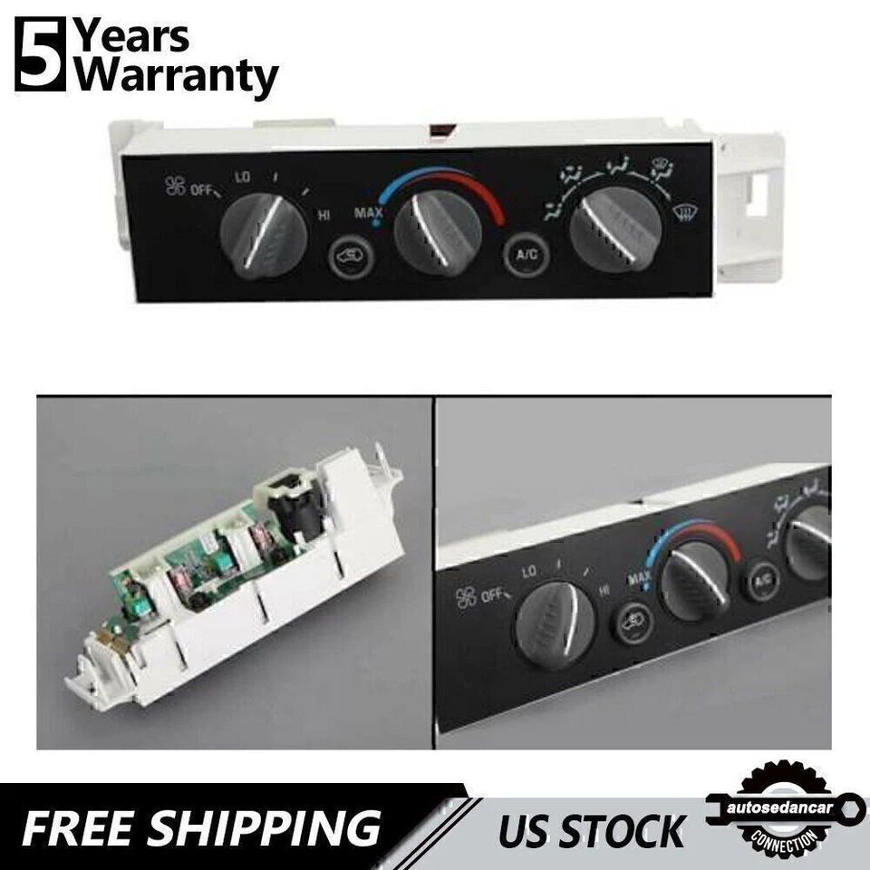 Unidad de interruptor del panel de control del aire acondicionado de la calefacción apta para Chevrolet GMC C1500 K1500 1996-2000 Foto 3 de 4