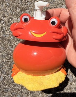 #ad Vintage Sears Red Orange Frog Toad Bathroom Soap Dispenser Moveable $25.00