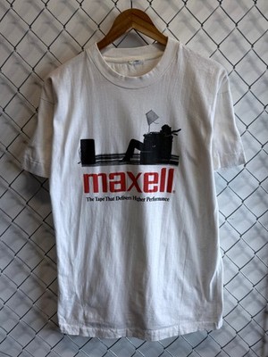 Vintage 90's Maxell Tape Delivers Higher Performance Speaker Tee Size Large