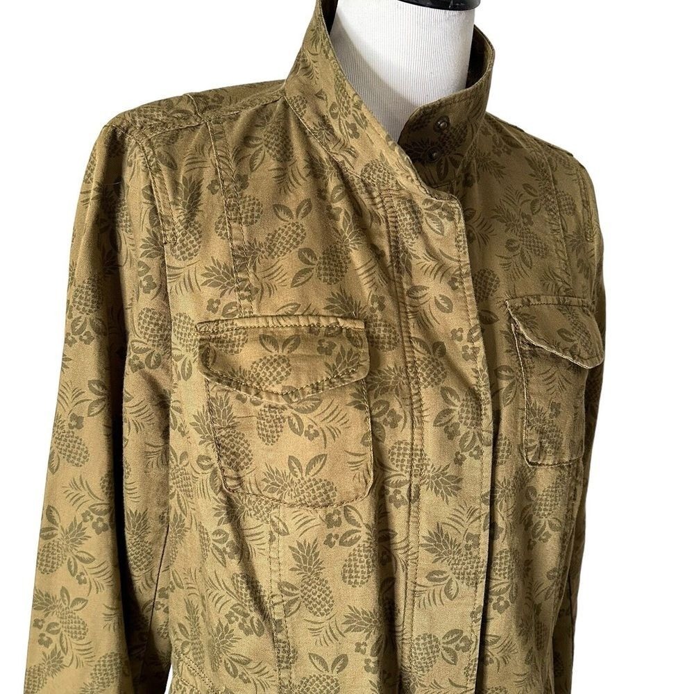 Talbots Utility Cargo Jacket Pineapple Print Size… - image 4