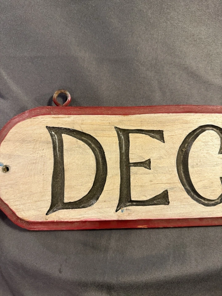 Antique Folk Art Carved Wooden Painted DECOYS Directional Advertising Sign - Image 4 of 4
