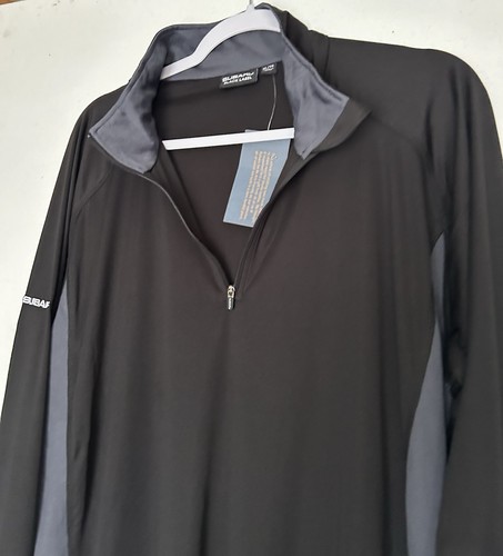 Subaru Black Label 1/4 Zip Athletic Pullover Shirt Black Gray Men’s Size XL Top - Picture 2 of 11