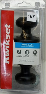Kwikset Cove Bath/Bedroom Private Door Knob W/Lock 300CV11PCP In VB