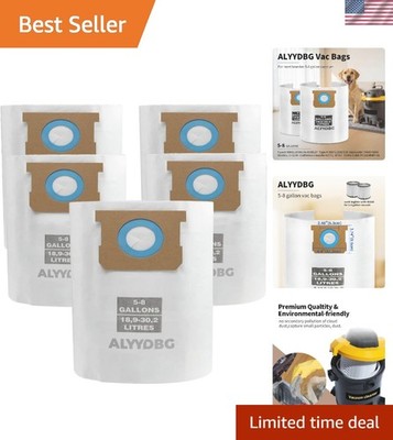 Versatile High-Efficiency 5-8 Gallon Vacuum Bags - Ideal for Multiple Brands