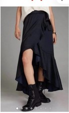 anthropology Maeve Ruffle Wrap Midi Skirt