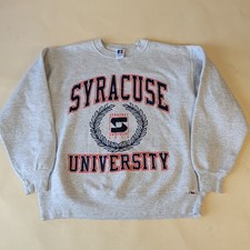Vintage 90s Russell Athletic Syracuse University Crewneck Sweatshirt Large Gray