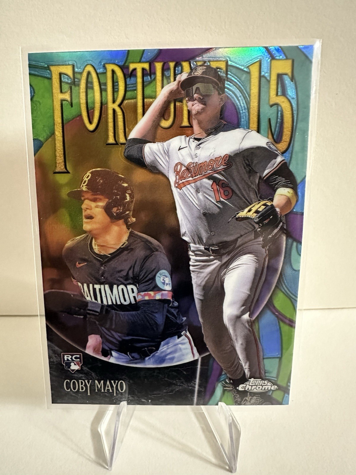 2025 Topps Chrome Coby Mayo Fortune 15 RC BALTIMORE ORIOLES