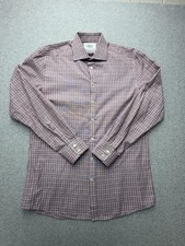 Charles Tyrwhitt Dress Shirt Mens 16.5 36/37 Red Check Extra Slim Long Sleeve