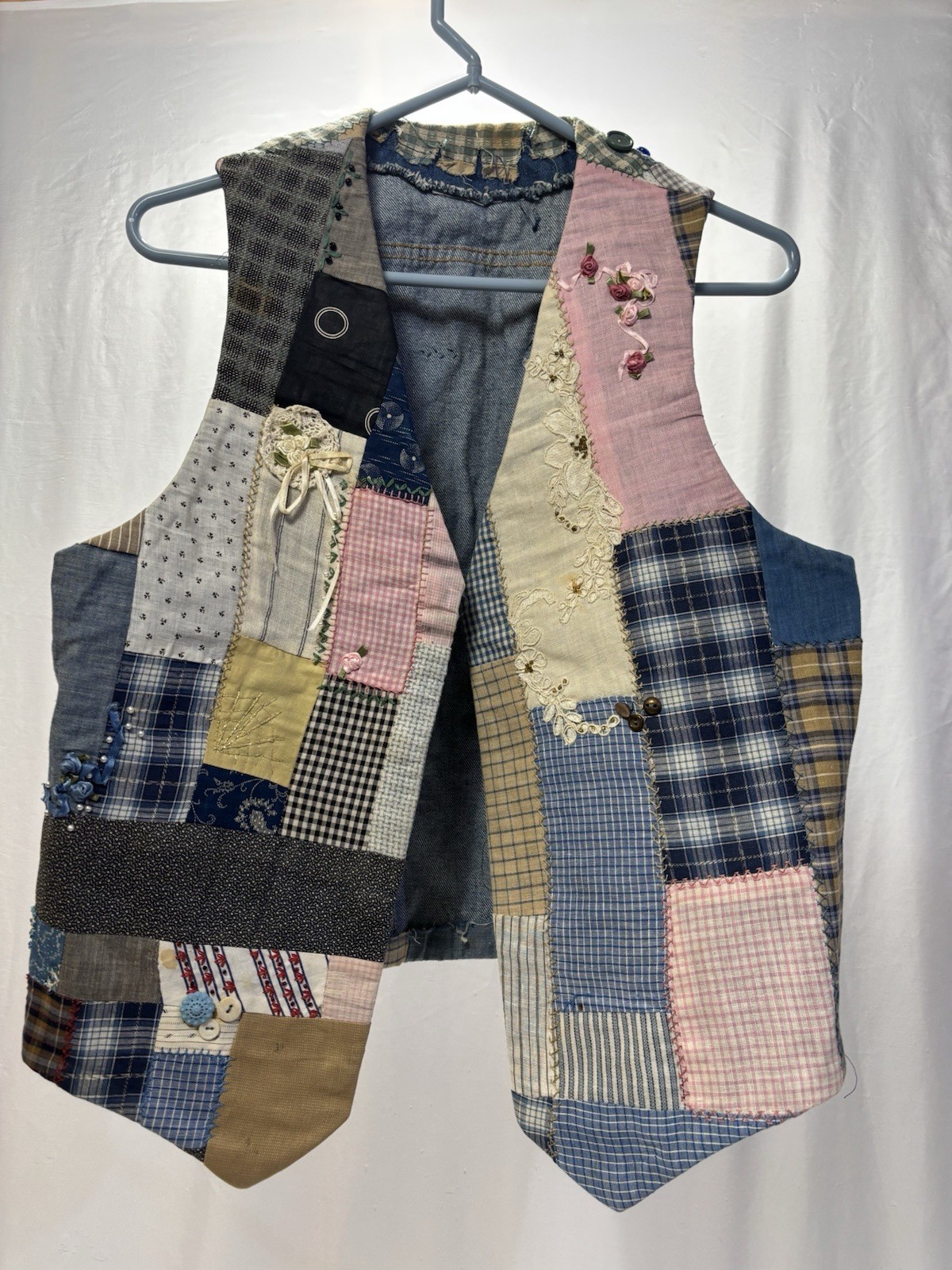 OOAK Handmade Patchwork Quilt Vest Cottagecore Bo… - image 2
