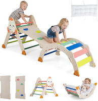 Toddler Climbing Frame, 8-In-1 Wooden Kids Climber with Arch