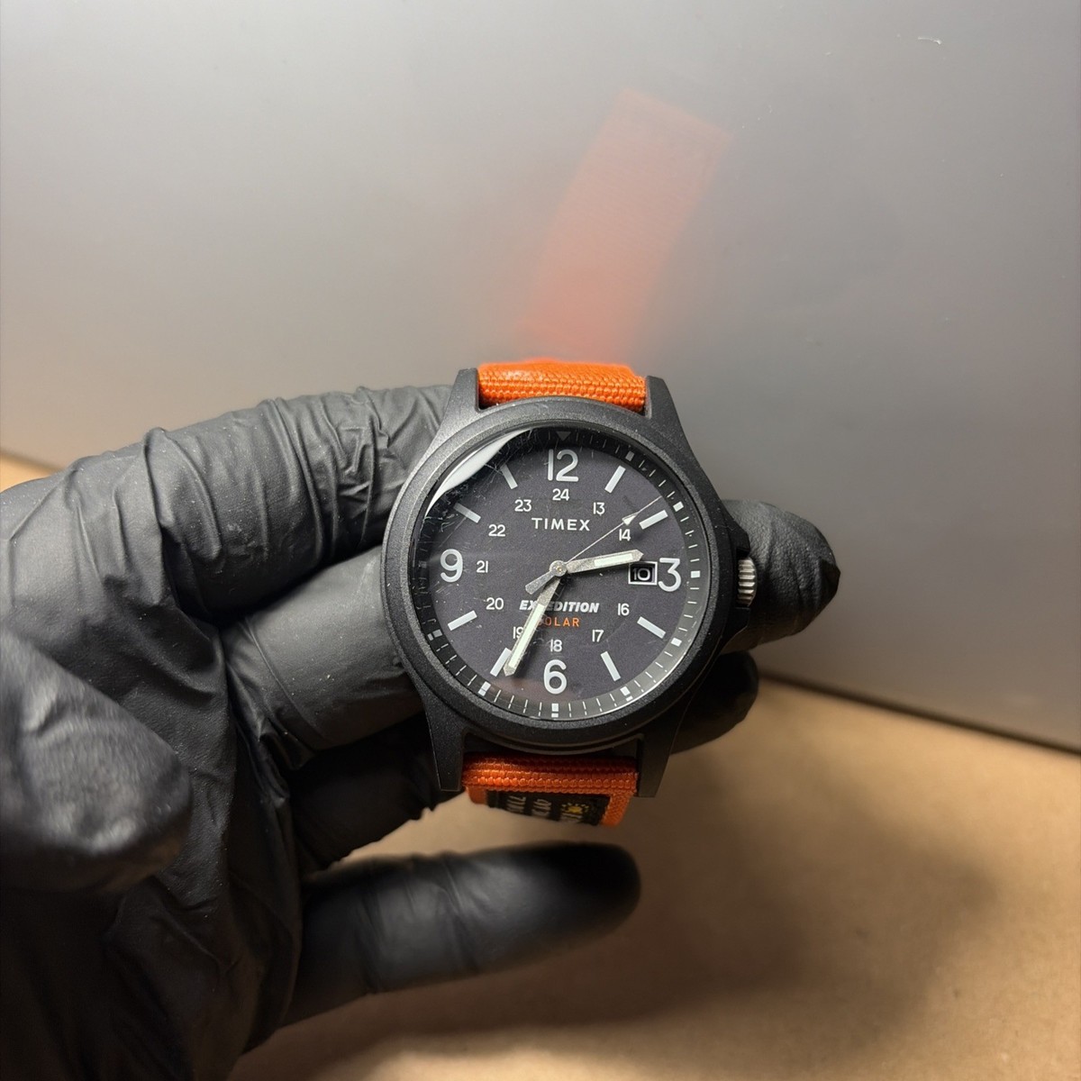 RARE TIMEX EXPEDITION ACADIA SOLAR Orange WR 50M MEN'S WATCH | eBay