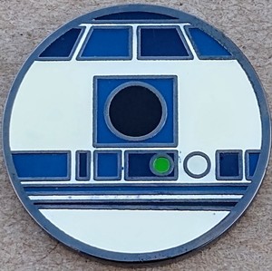 Cache Wars D2-R2 (Star Wars) Micro Geocoin - Activated & Adoptable - TB8312Z