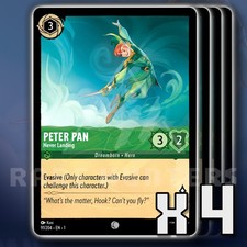 Peter Pan Never Landing 091/204 x4 First Chapter Disney Lorcana