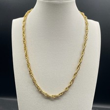 Vintage Gold-Tone Classic Fashion Stainless Steel Bismark Chain Lobster Necklace