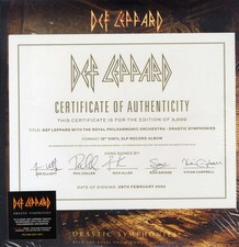Def Leppard TOP HARD ROCK autographs, COA signed & vinyl record