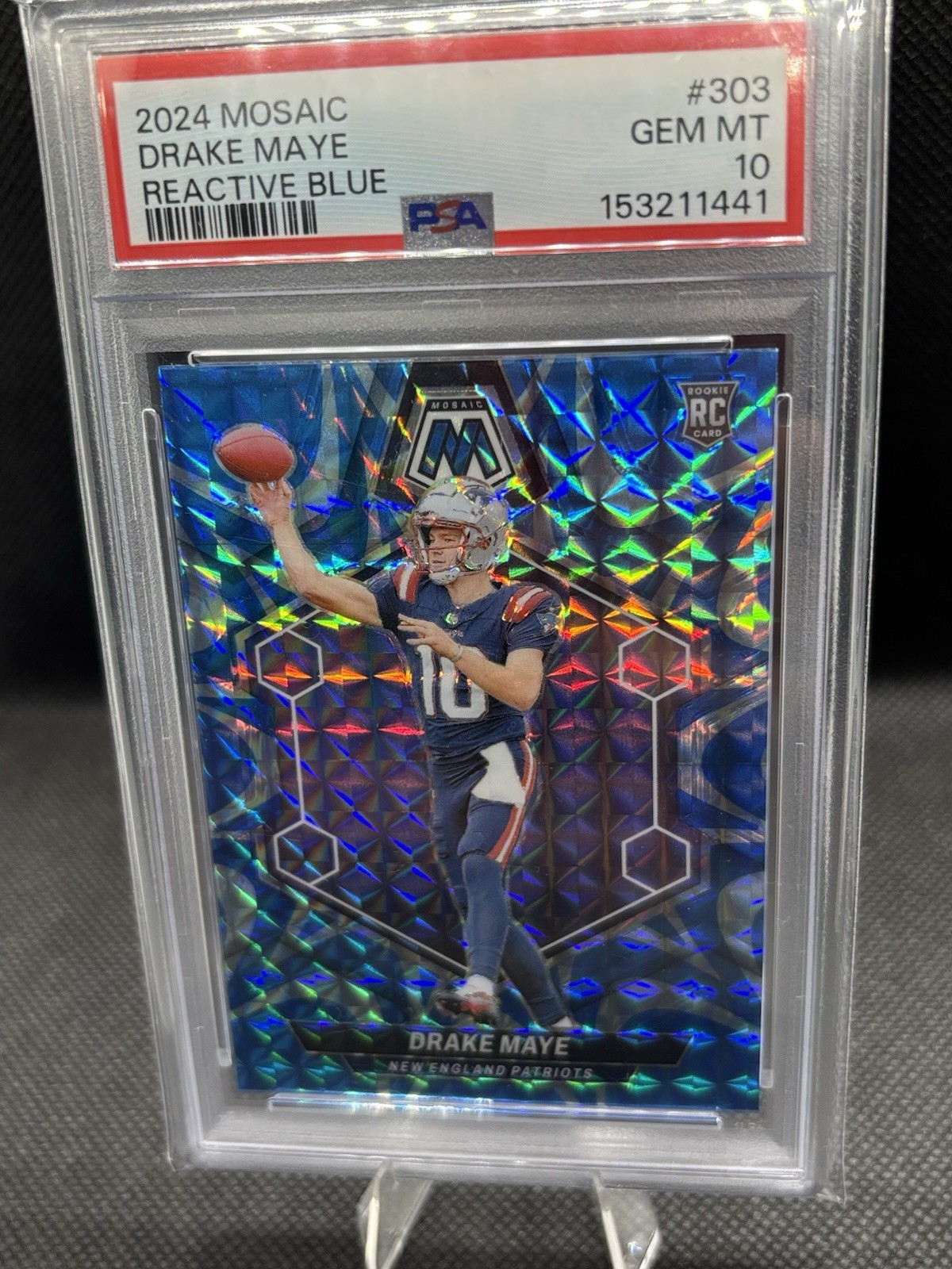 Drake Maye Panini Mosaic #303 Reactive Blue