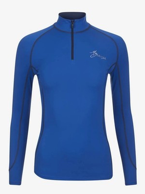 LeMieux Base Layer Benetton Blue 4-Way Stretch, 50+ UV Protection UK18 US14 NEW