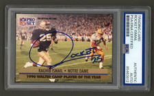 Raghib Rocket Ismail Signed 1991 Pro Set Rookie Card #36 (PSA) Notre Dame Auto