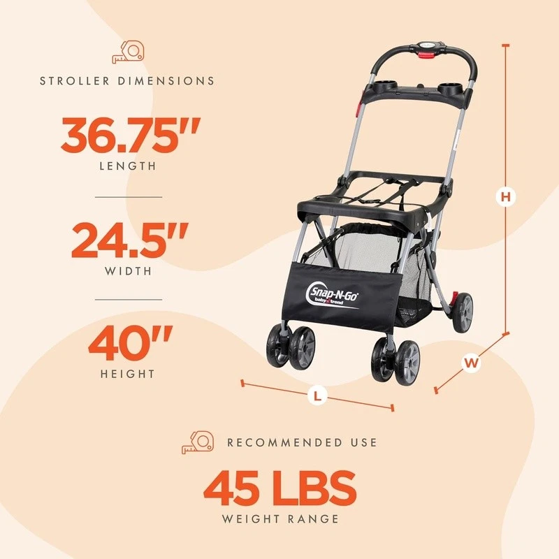 Lightweight Stroller Frame Infant Car Seat Carrier Travel System Easy Fold New - Image 4 of 4