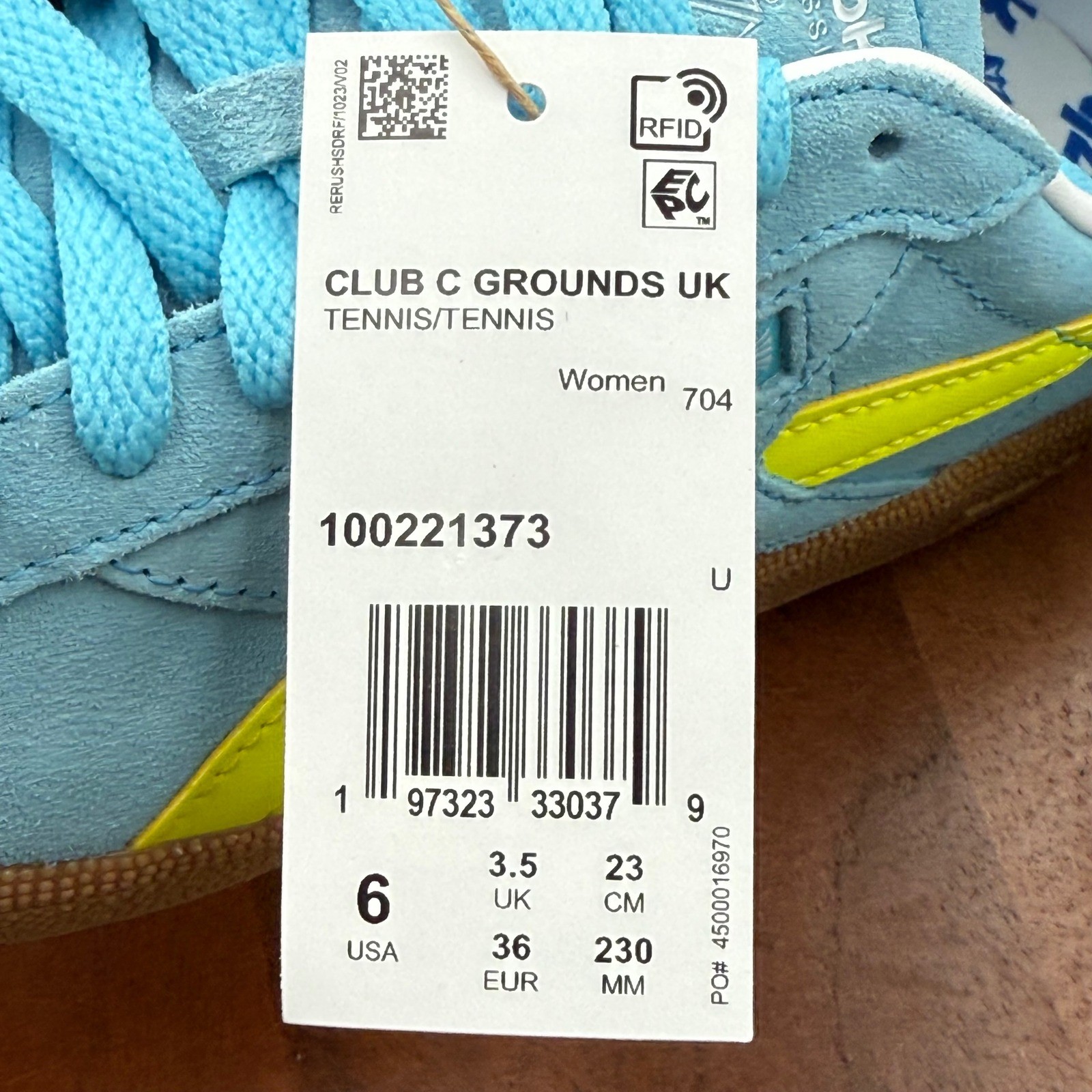 Reebok Club C Grounds UK Sneakers Blue Yellow Tennis Retro Sporty Womens Size 6 thumbnail 12