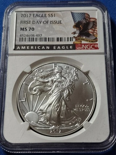 A 2017 - Silver American Eagle - NGC MS 70 FDOI