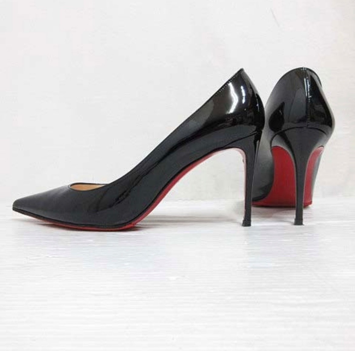 Rare Christian Louboutin KATE 85 Patent Leather Pumps Black Size
