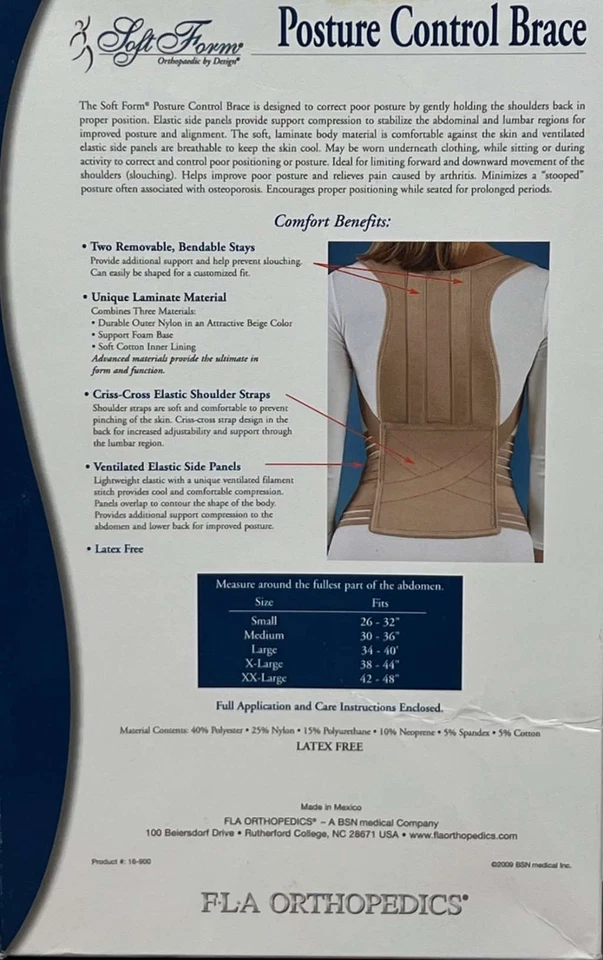 FLA Orthopedics Soft Form Posture Control Brace, Medium - Image 3 of 4
