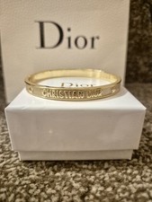 New Christian Dior Bangle Gift Jewellery Designer Bracelet Gold Tone Box Ladies
