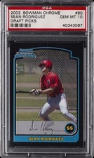 2003 BOWMAN CHROME DRAFT PICKS #90 SEAN RODRIGUEZ PSA 10