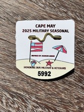 2025 CAPE MAY NJ MILITARY VETERANS SEASONAL BEACH TAG BADGE