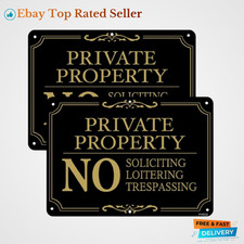 Private Property Warning Signs 2 Pack No Tres...