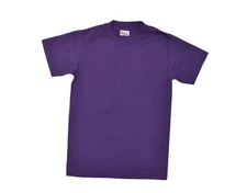 VTG 80s Hanes Heavyweight 50/50 Purple T-Shirt Sz S Blank Ringer Single Stitch