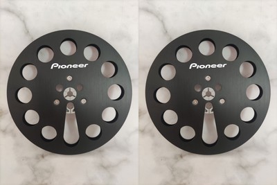 New One Pair Pioneer Black 1/4 7'' Tape Reel Light Metal Aluminum Take Up Reel