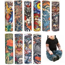 Temporary Tattoo Sleeves for Kids, 10pcs Fake Slip on Arm Sunscreen Sleeves