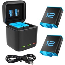 Battery Charger Kit for GoPro Hero 12 11 10 9 Black, Portable Charger 3-Chann...