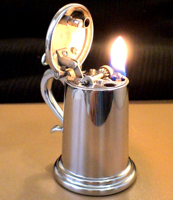 Altes FEUERZEUG * DUNHILL Tankard / Bumper * Old Desk Lighter Feuerzeug Accendino