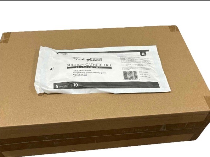 Cardinal Health Essentials Suction Catheters 5 Pc Kit-10 Fr - New Box of 50 Pcs