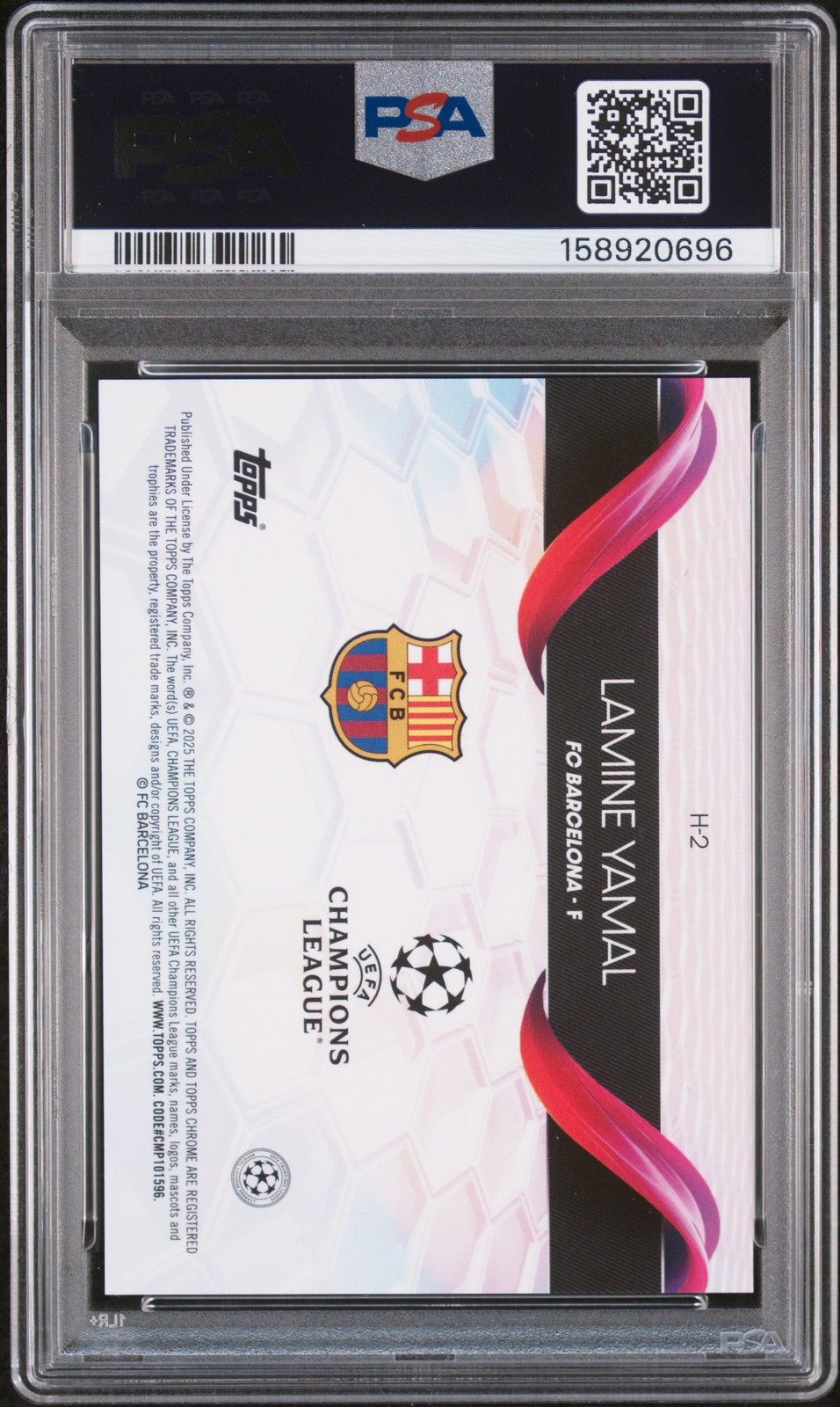 2024-25 TOPPS CHROME UEFA CLUB COMPETITIONS HELIX LAMINE YAMAL ROOKIE RC PSA 9 view 2